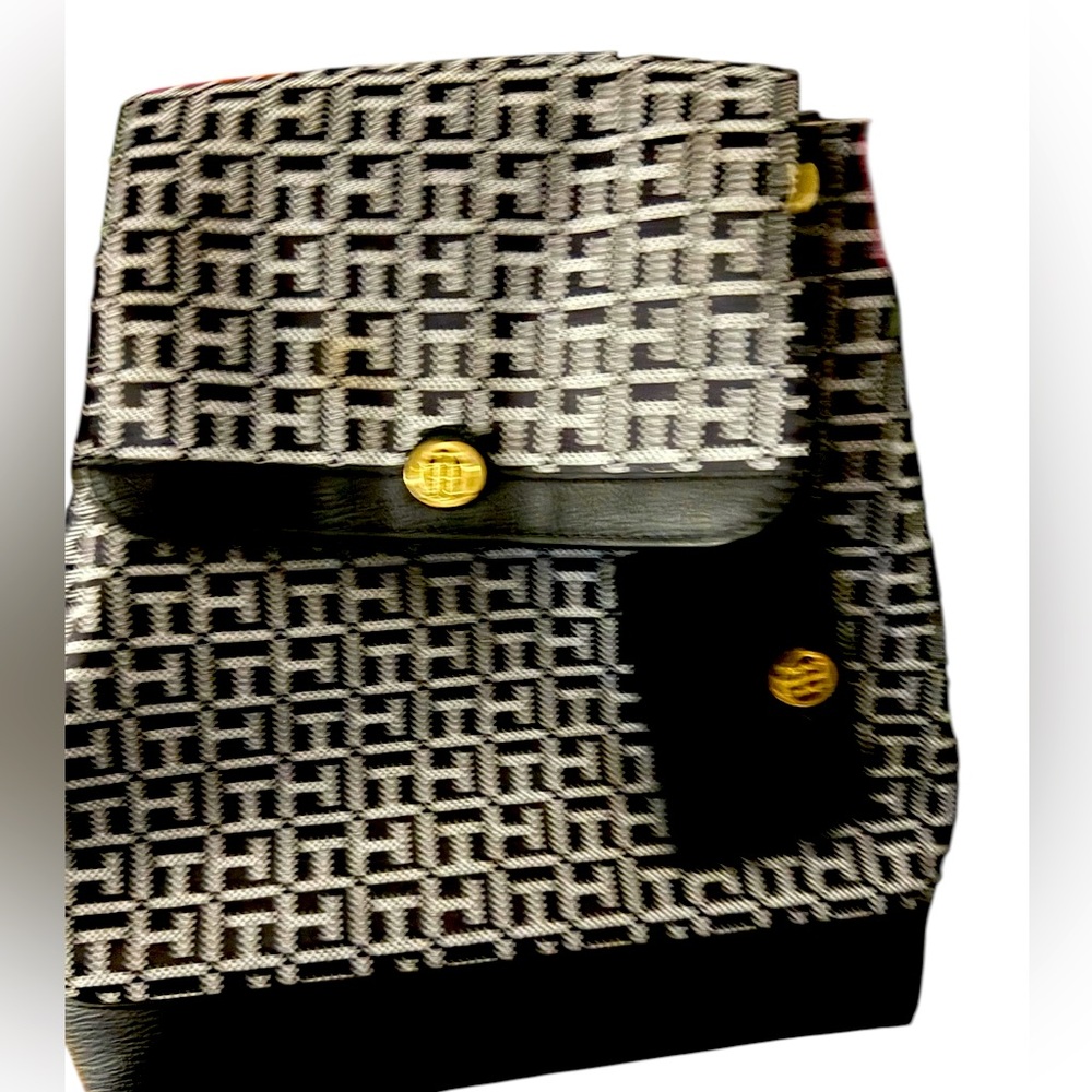 Black and Gray Patterned Woman’s Bag